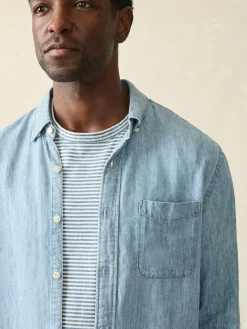 Shirts^Faherty Brand Tried & True Chambray Shirt (Tall) - Vintage Indigo