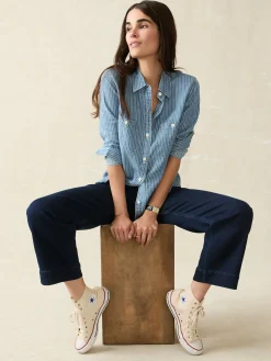Shirts & Tops^Faherty Brand Tried & True Chambray Shirt - Aspen Stripe Wash