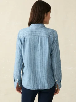 Shirts & Tops^Faherty Brand Tried & True Chambray Shirt - Aspen Stripe Wash