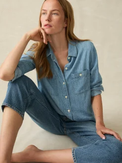 Shirts & Tops^Faherty Brand Tried & True Chambray Shirt - Mid Wash