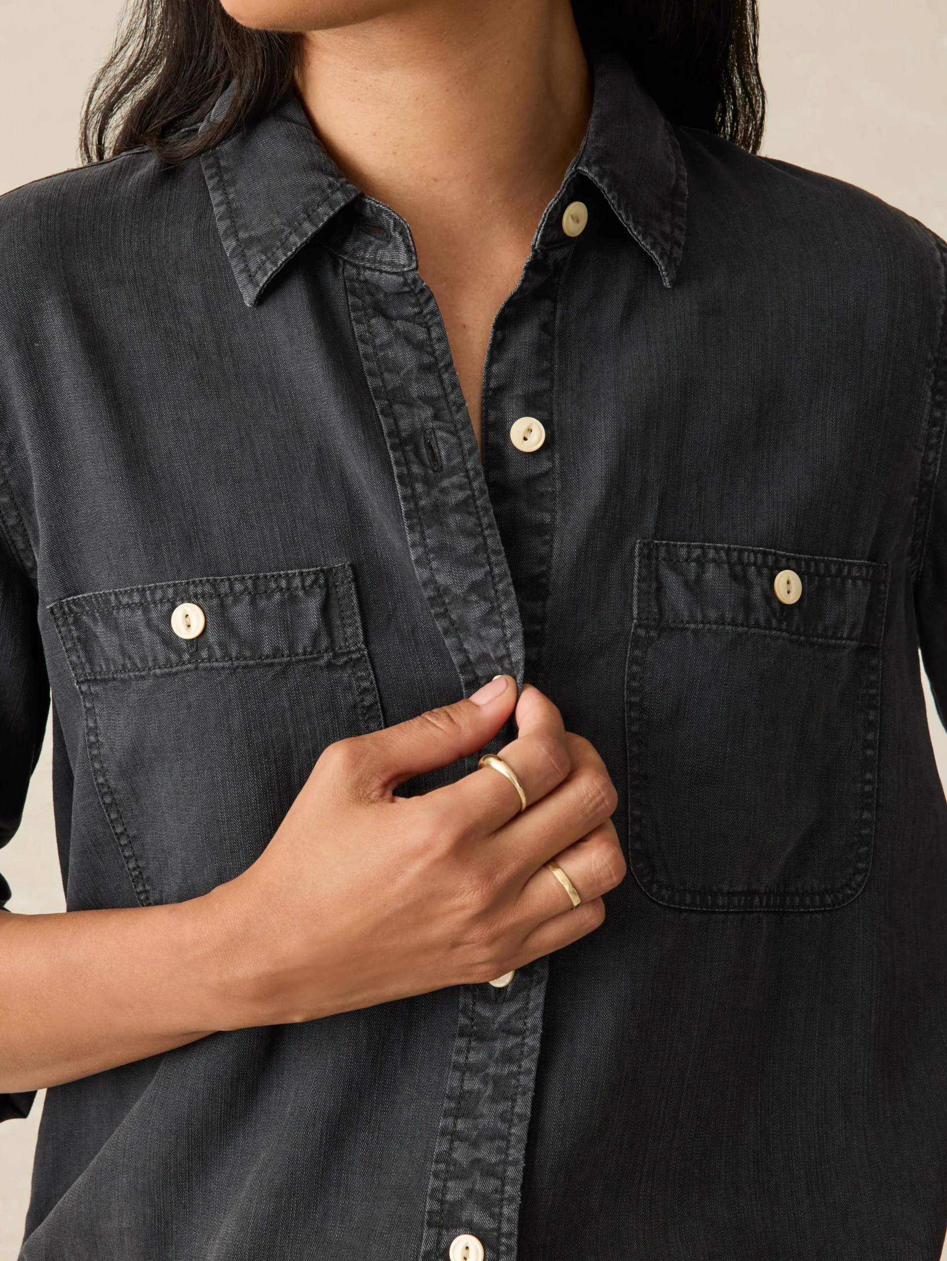 Shirts & Tops^Faherty Brand Tried & True Chambray Shirt - Durango Black
