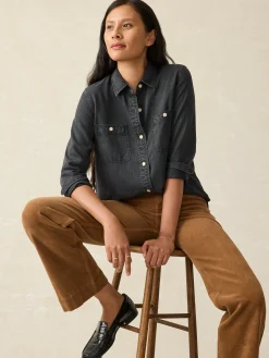 Shirts & Tops^Faherty Brand Tried & True Chambray Shirt - Durango Black