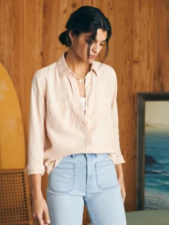 Shirts & Tops^Faherty Brand Tried & True Chambray Shirt - Peach Whip