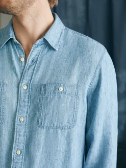 Shirts^Faherty Brand Tried & True Chambray Workshirt - Vintage Indigo