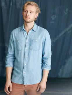 Shirts^Faherty Brand Tried & True Chambray Workshirt - Vintage Indigo