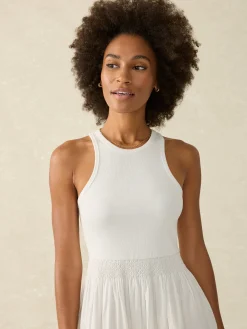 Dresses^Faherty Brand Tropical Cotton Ribbed Tank Dress - Bright White