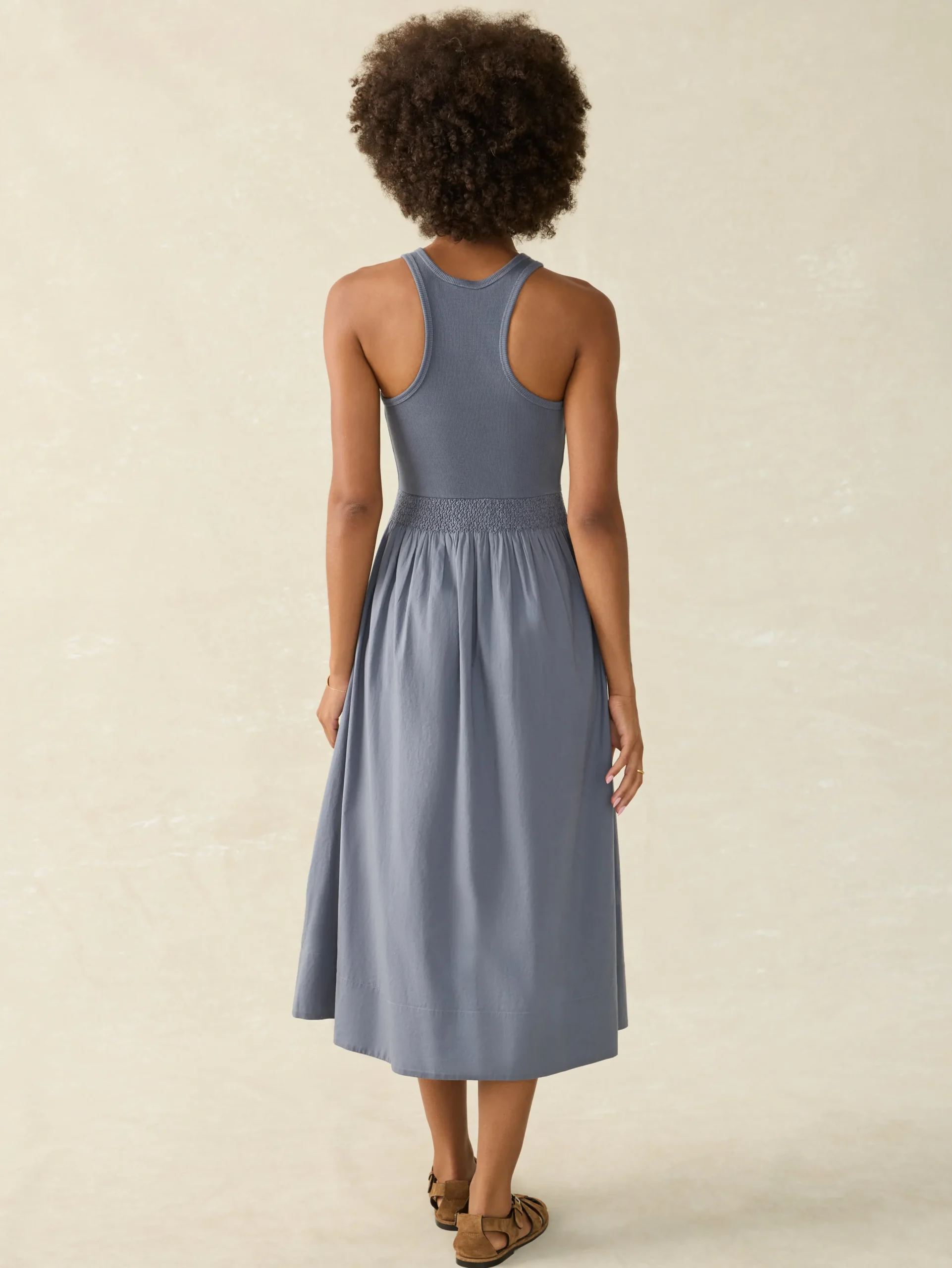 Dresses^Faherty Brand Tropical Cotton Ribbed Tank Dress - Folkstone Grey