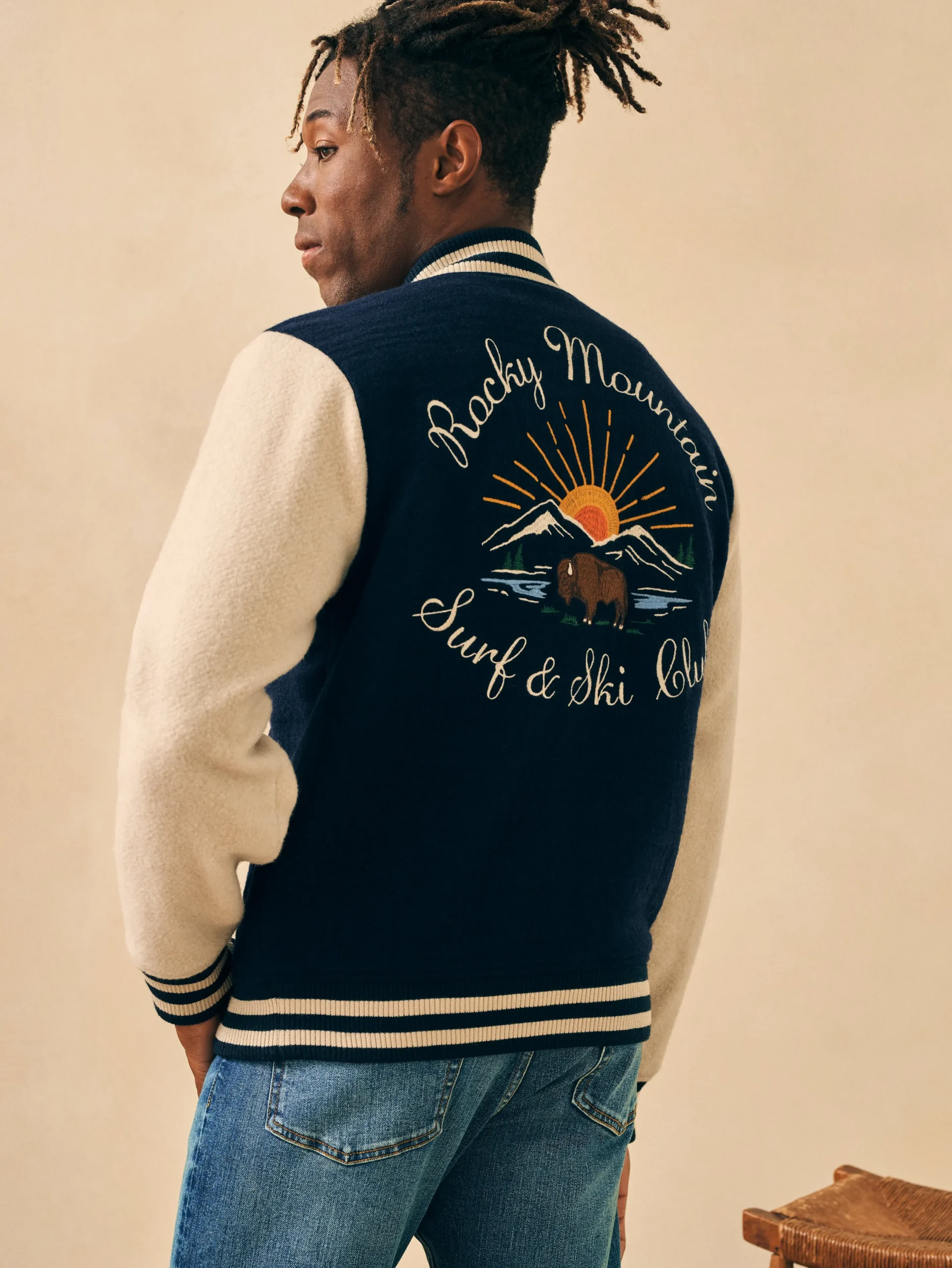 Jackets & Vests^Faherty Brand Varsity Jacket - Navy