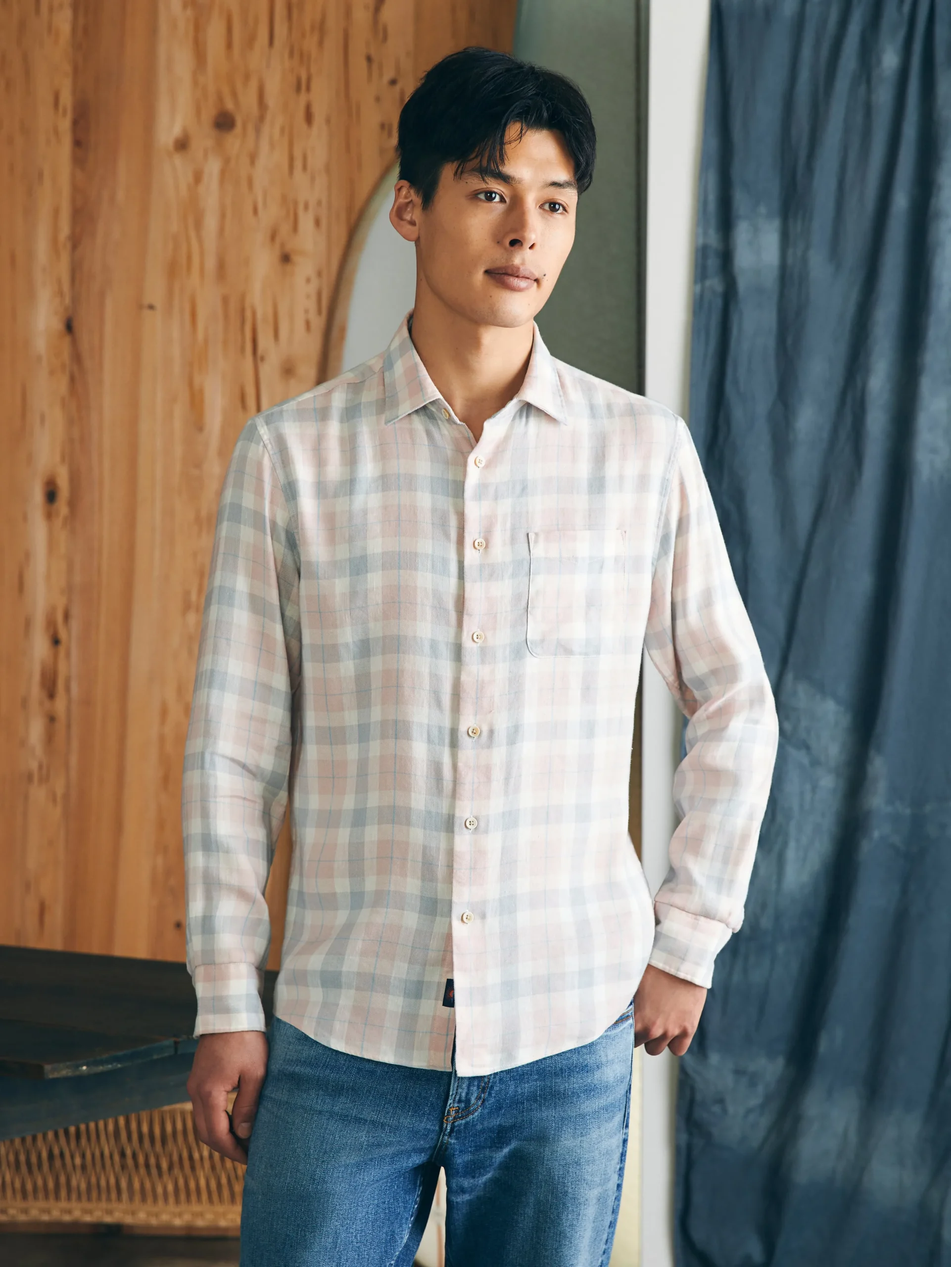 Shirts^Faherty Brand Weekend Blend Shirt - Mauve Field Plaid