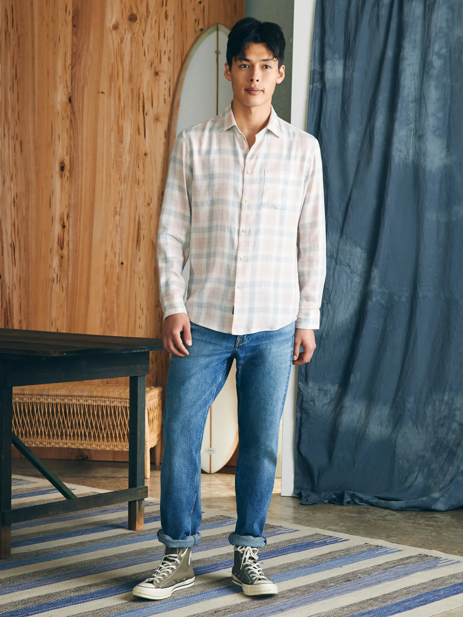 Shirts^Faherty Brand Weekend Blend Shirt - Mauve Field Plaid