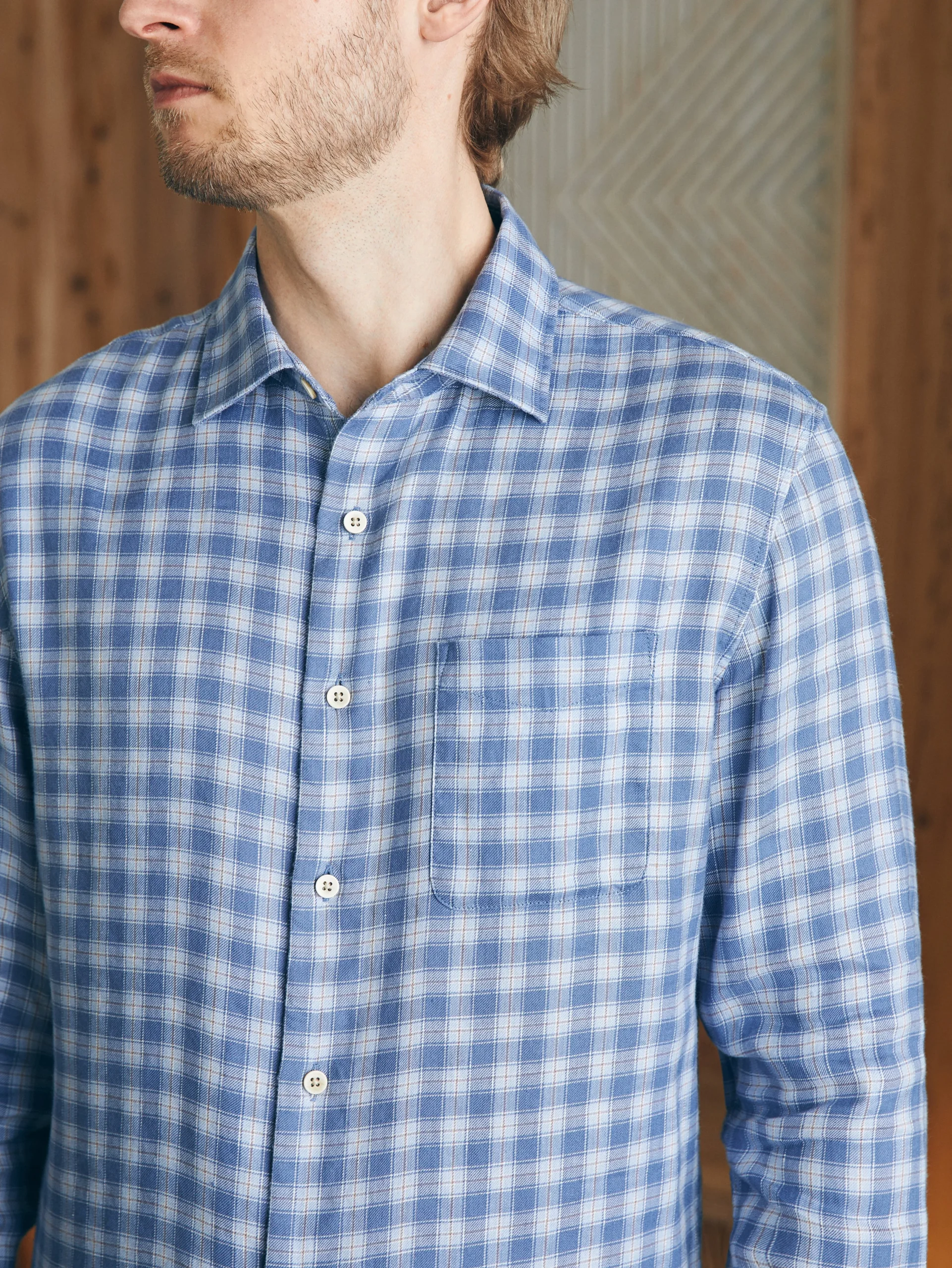 Shirts^Faherty Brand Weekend Blend Shirt - Rockville Blue Plaid