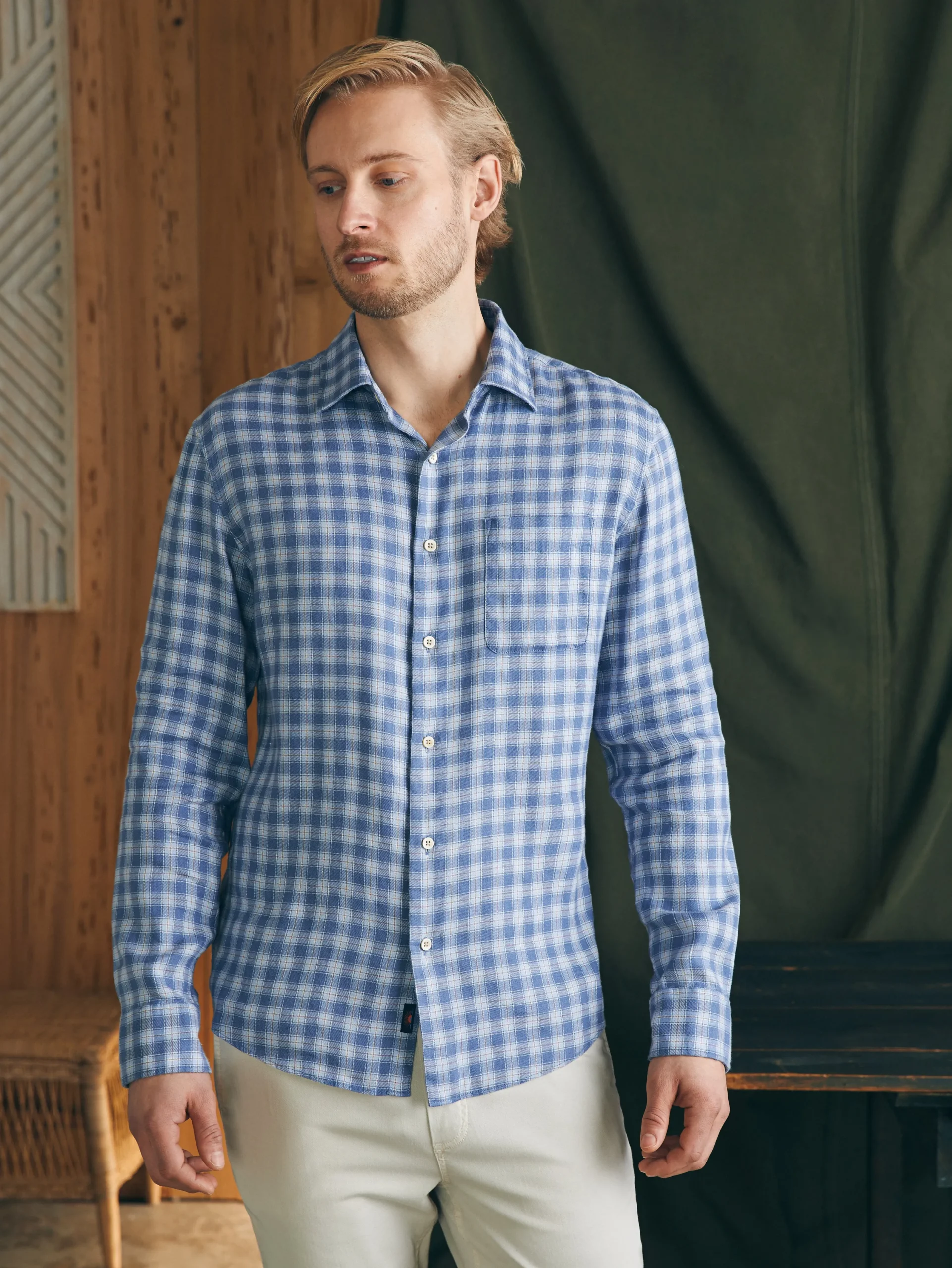 Shirts^Faherty Brand Weekend Blend Shirt - Rockville Blue Plaid