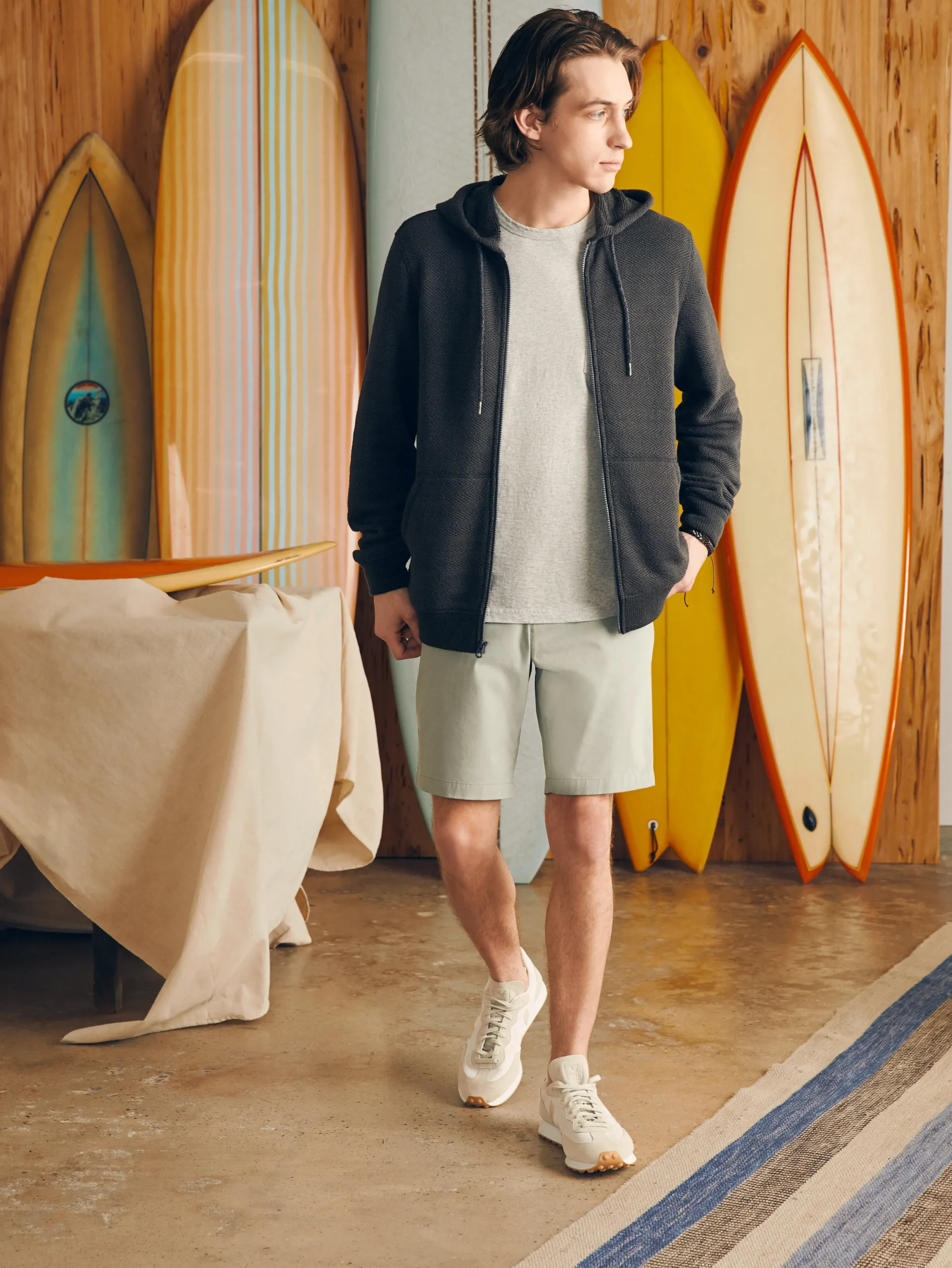 Hoodies & Sweatshirts|Lounge^Faherty Brand Whitewater Full Zip Hoodie - Washed Black