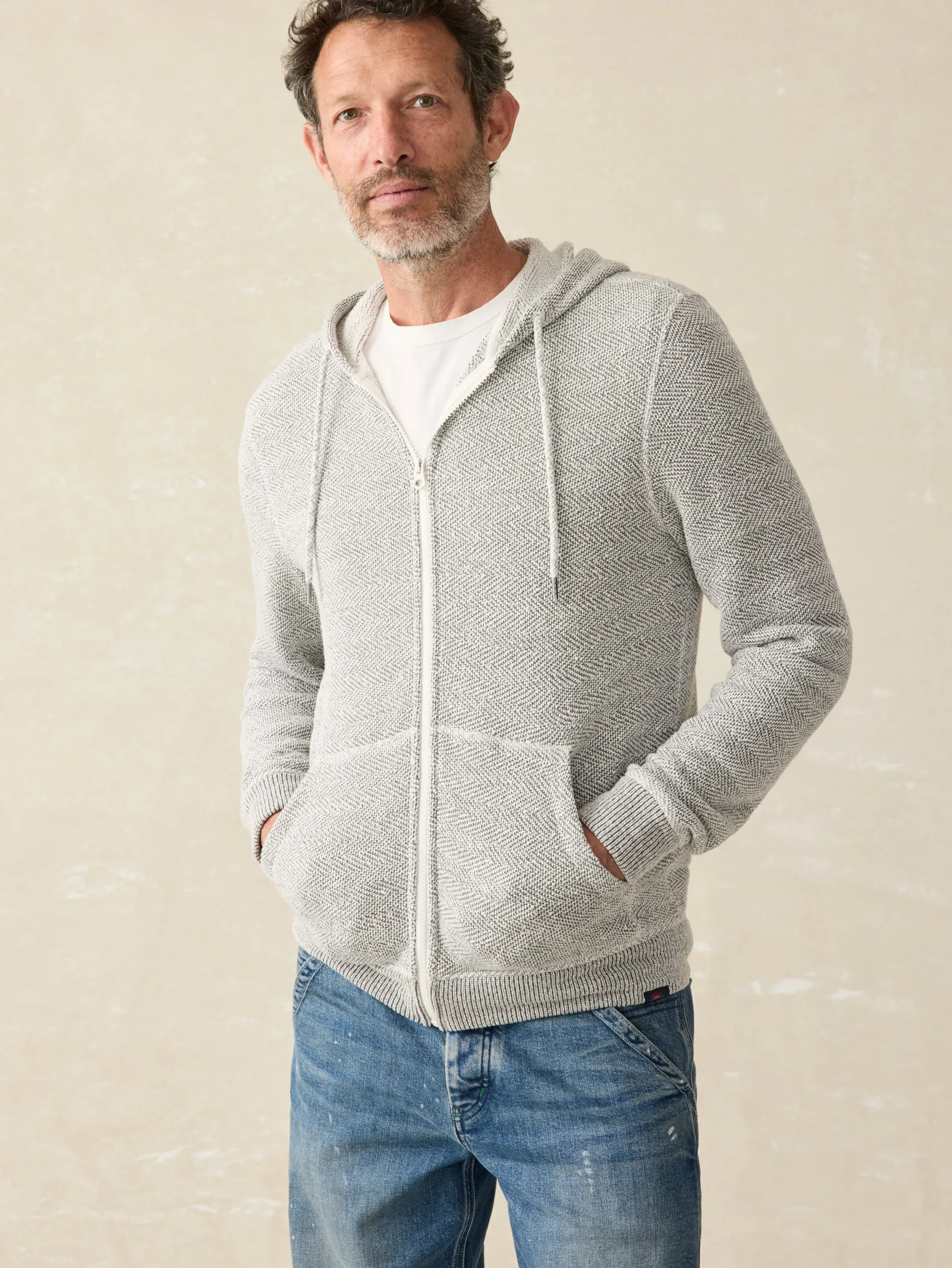 Hoodies & Sweatshirts|Lounge^Faherty Brand Whitewater Full Zip Hoodie (Tall) - Grey Shell Loop