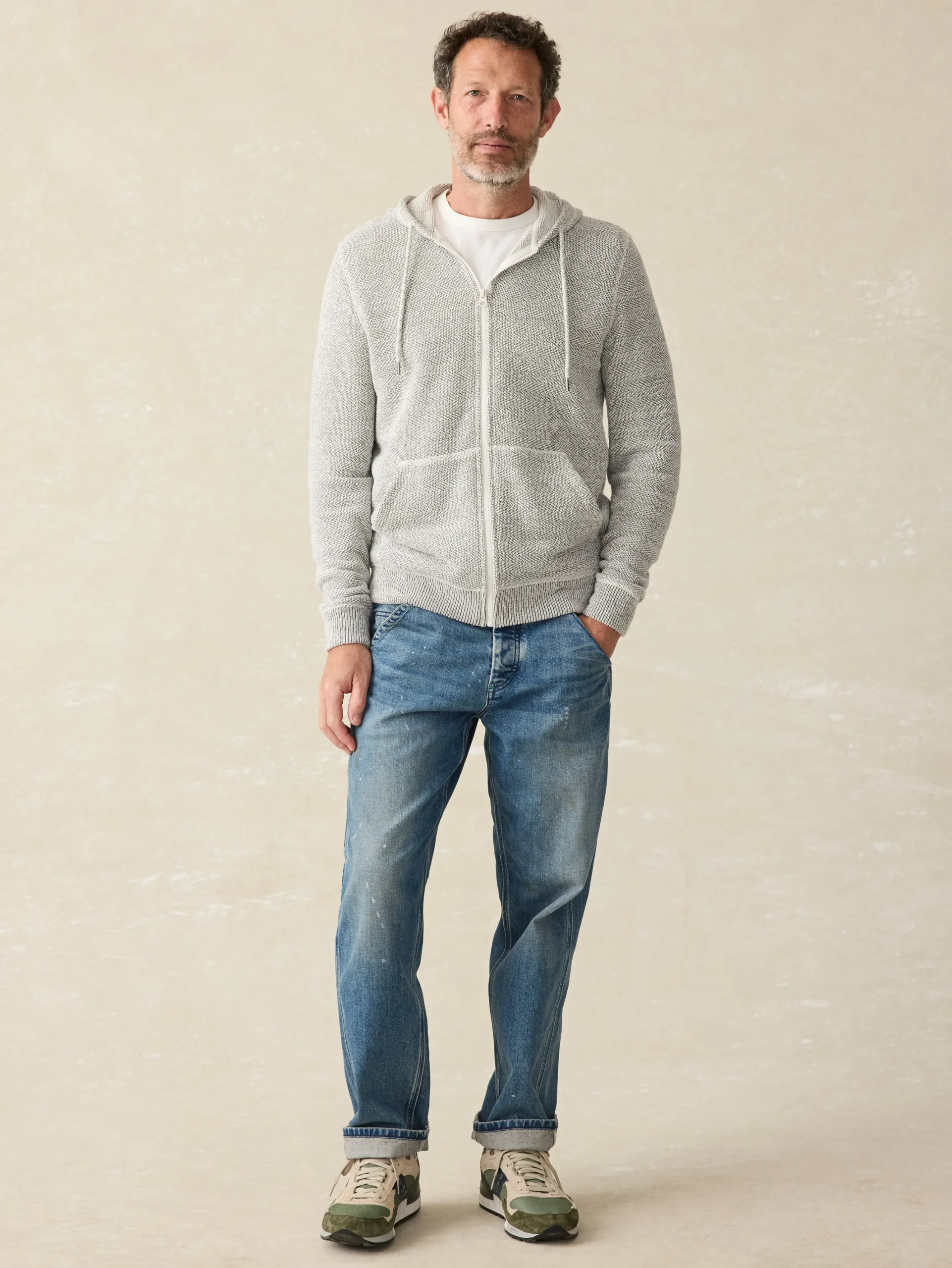 Hoodies & Sweatshirts|Lounge^Faherty Brand Whitewater Full Zip Hoodie (Tall) - Grey Shell Loop