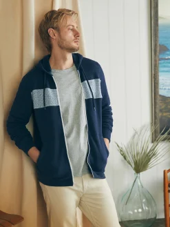 Hoodies & Sweatshirts|Lounge^Faherty Brand Whitewater Full Zip Hoodie - Blue Nights Surf Stripe