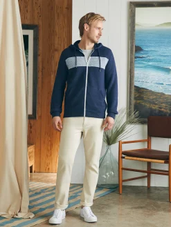 Hoodies & Sweatshirts|Lounge^Faherty Brand Whitewater Full Zip Hoodie - Blue Nights Surf Stripe