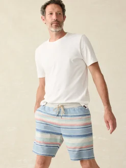 Shorts|Lounge^Faherty Brand Whitewater Stripe Sweatshort - Pacific Rise Stripe